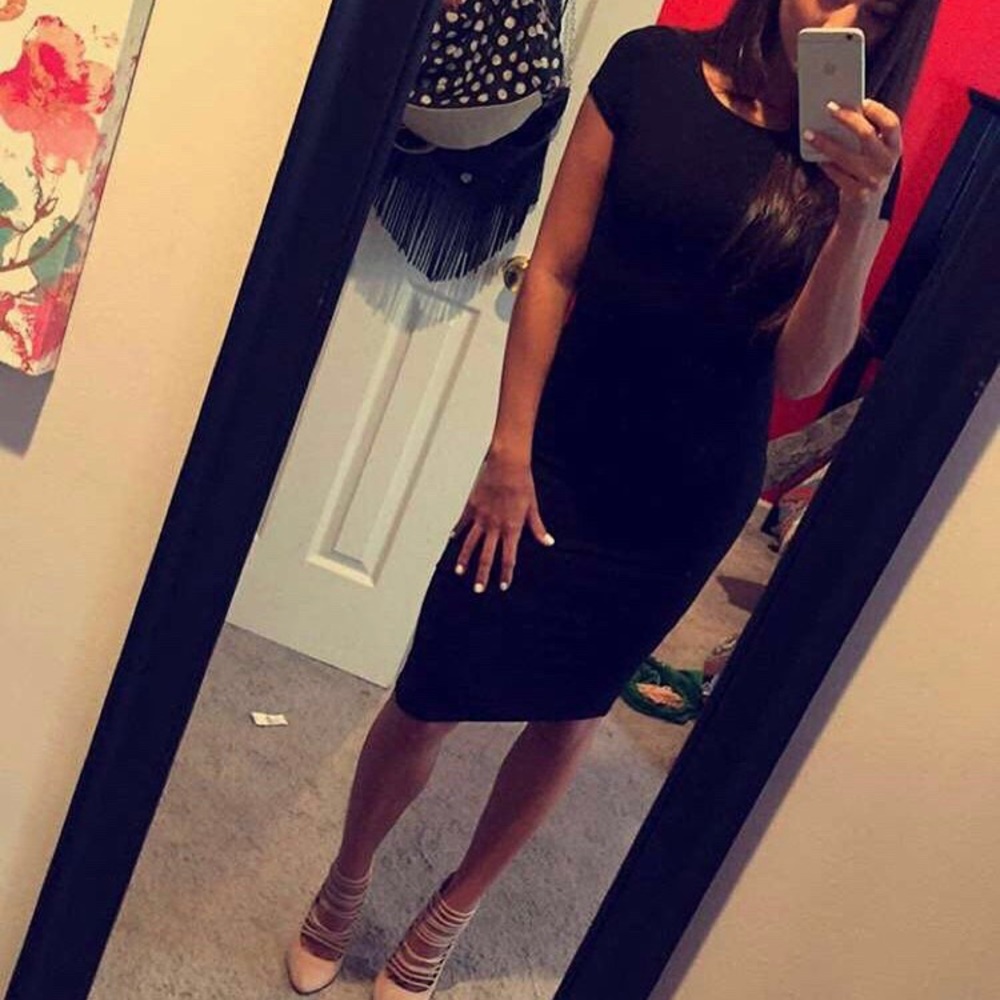 Black midi dress